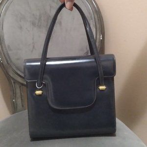 Vintage Birks Navy Blue Genuine Leather Purse